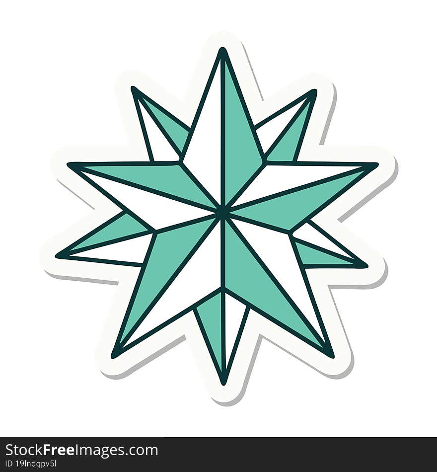 Tattoo Style Sticker Of A Star