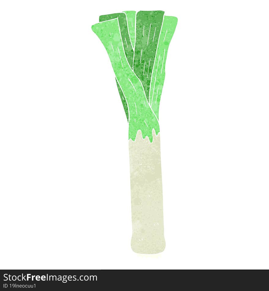 retro cartoon leek