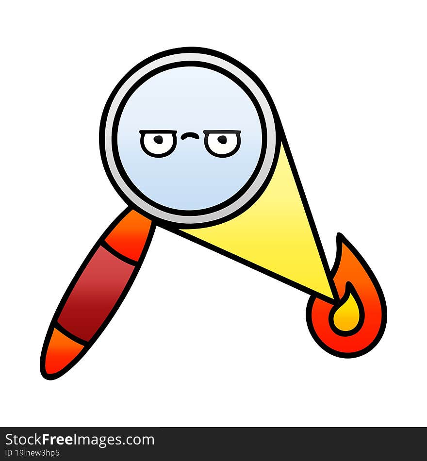 gradient shaded cartoon magnifying glass