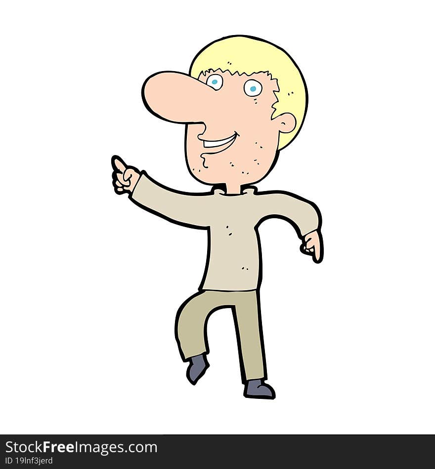 cartoon happy man dancing