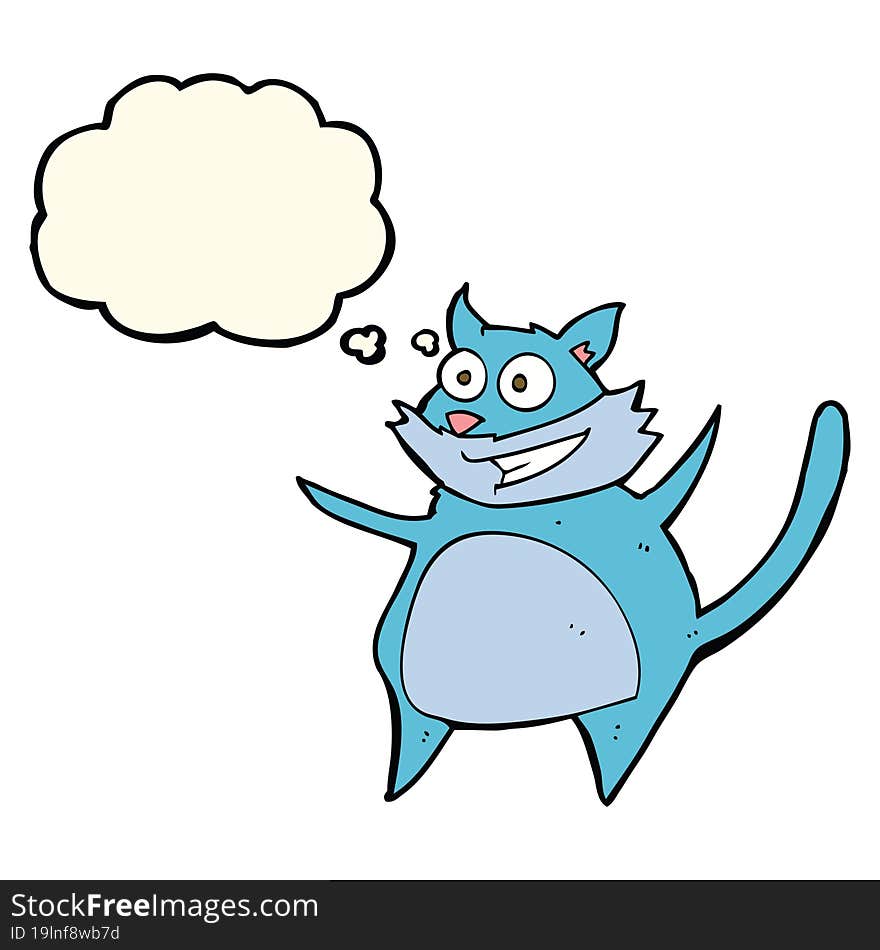 Funny Cartoon Cat With Thought Bubble