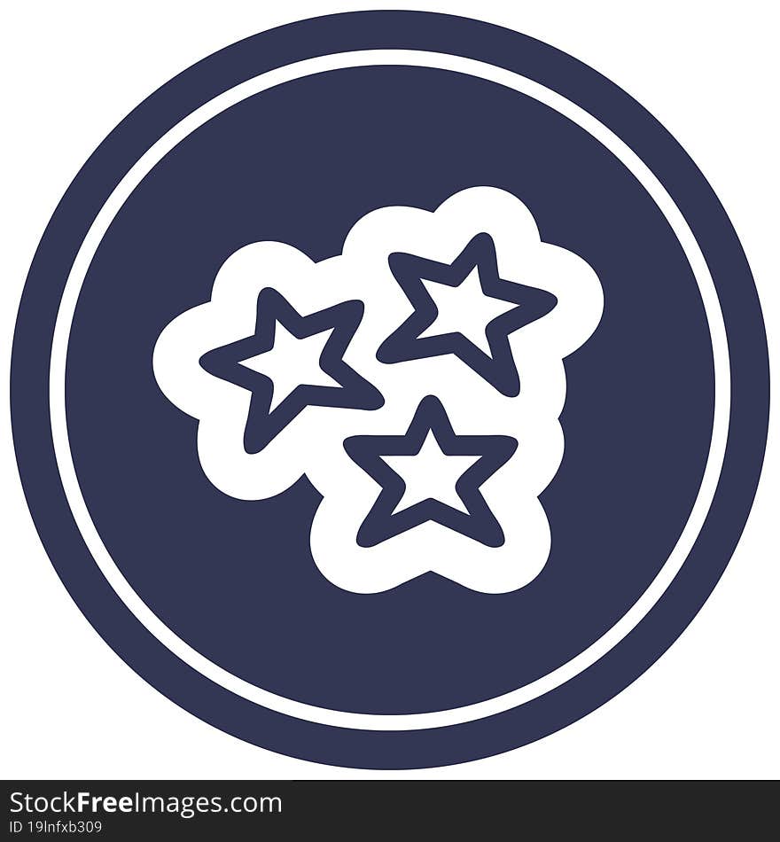 star shapes circular icon