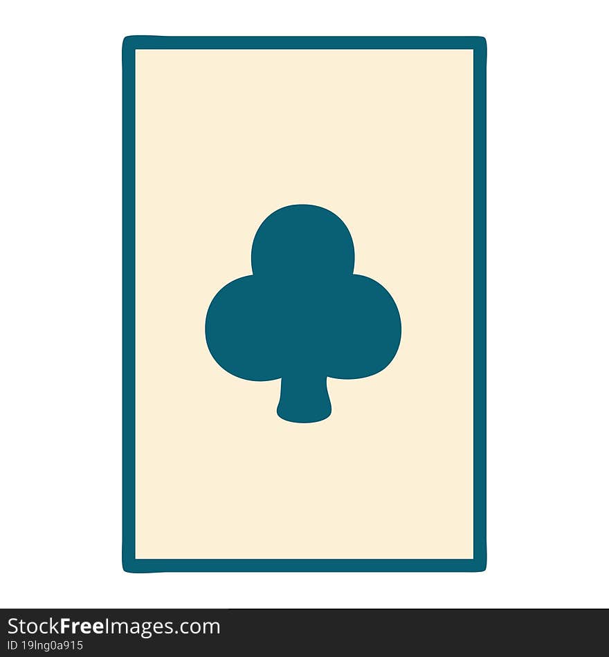 tattoo style icon of the ace of clubs