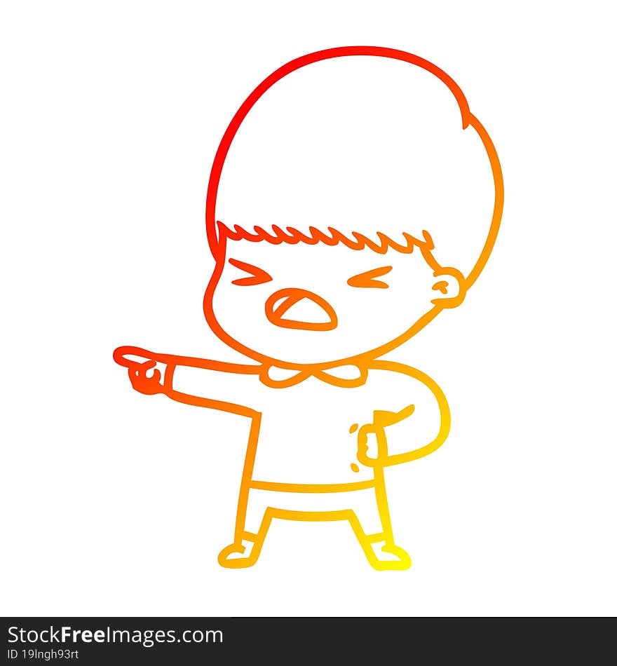 warm gradient line drawing cartoon stressed man