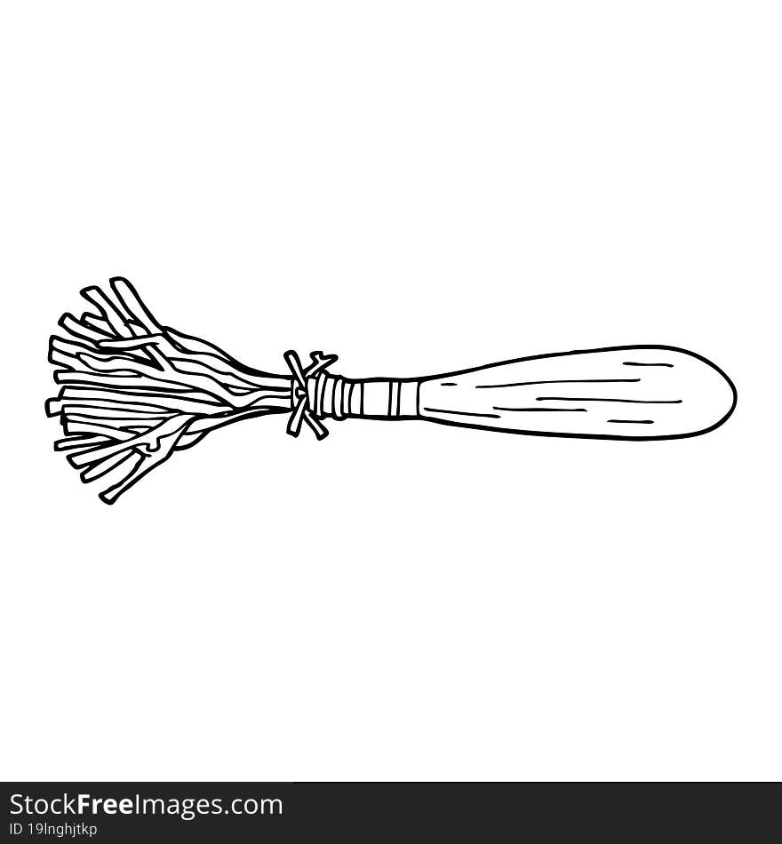 Line Drawing Cartoon Magic Broom