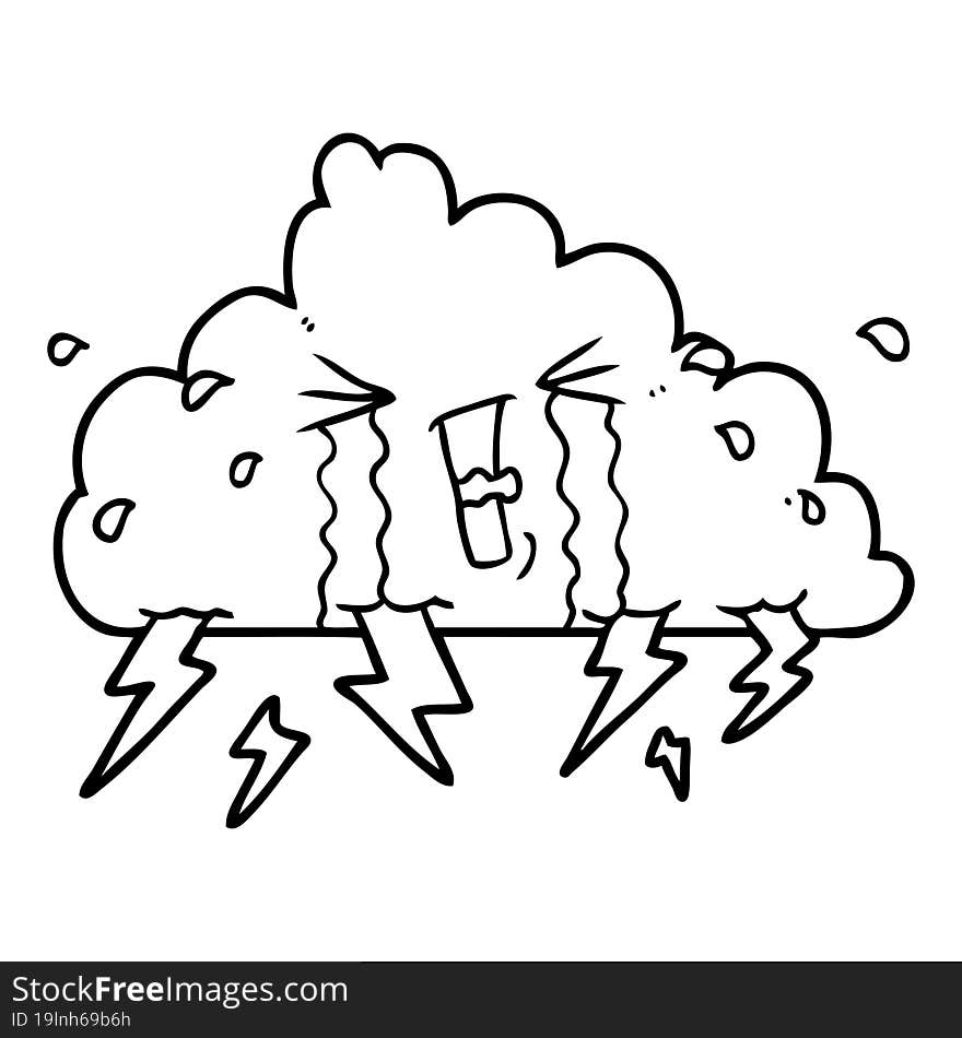 cartoon thundercloud. cartoon thundercloud