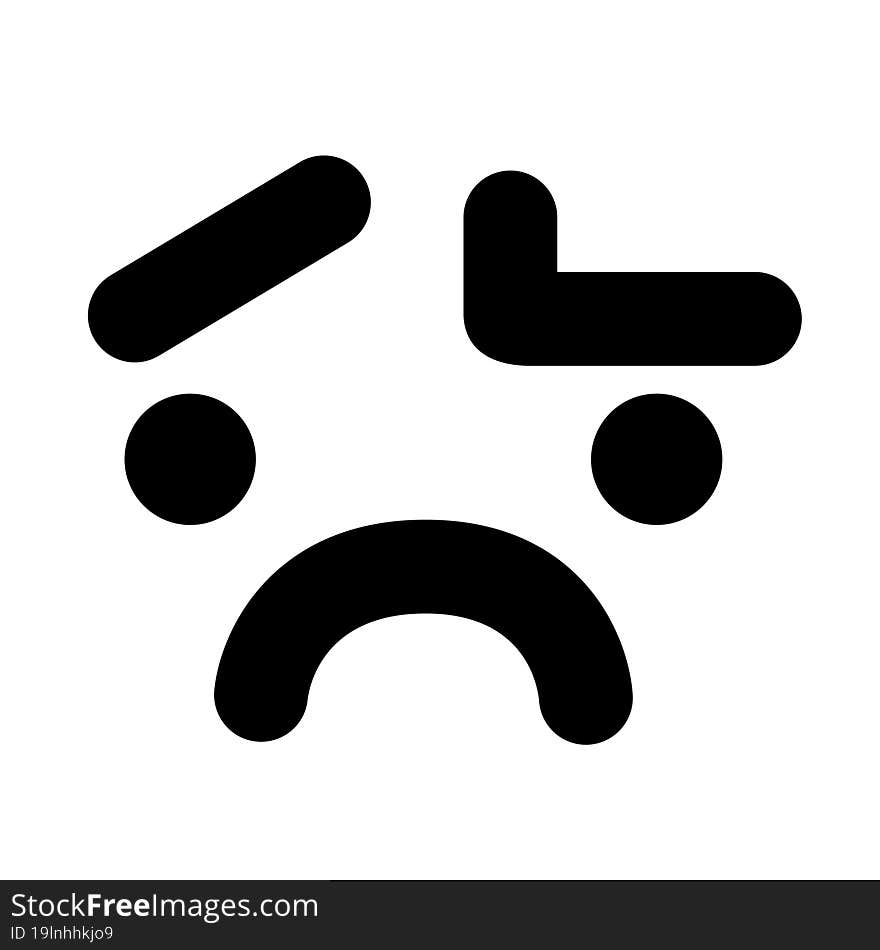 simple disappointed face icon