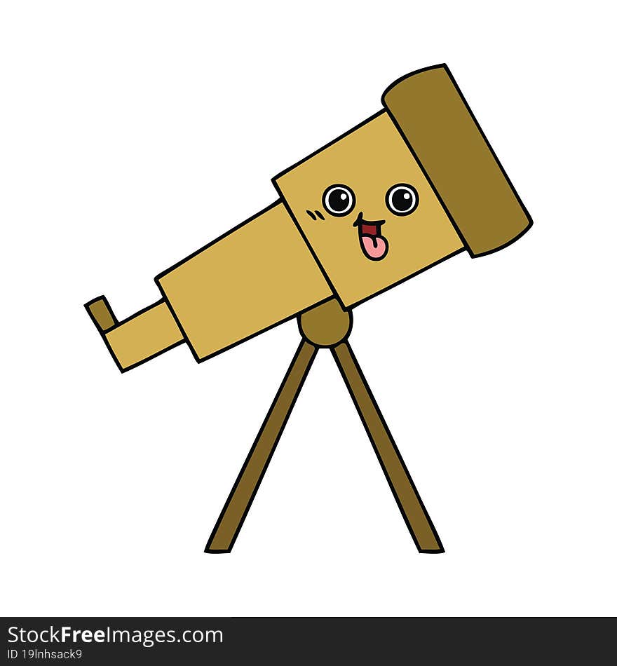 cute cartoon of a telescope. cute cartoon of a telescope