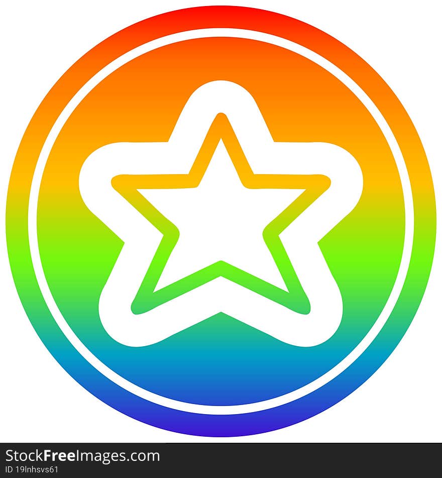 star shape in rainbow spectrum