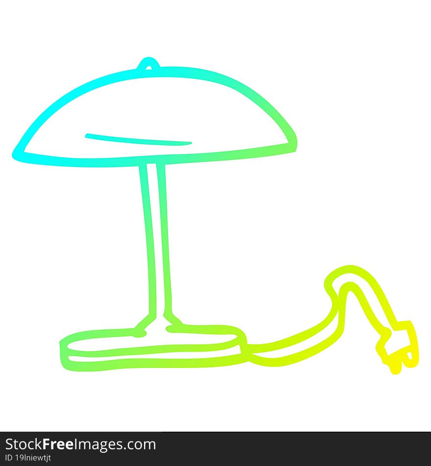 cold gradient line drawing cartoon desk lamp