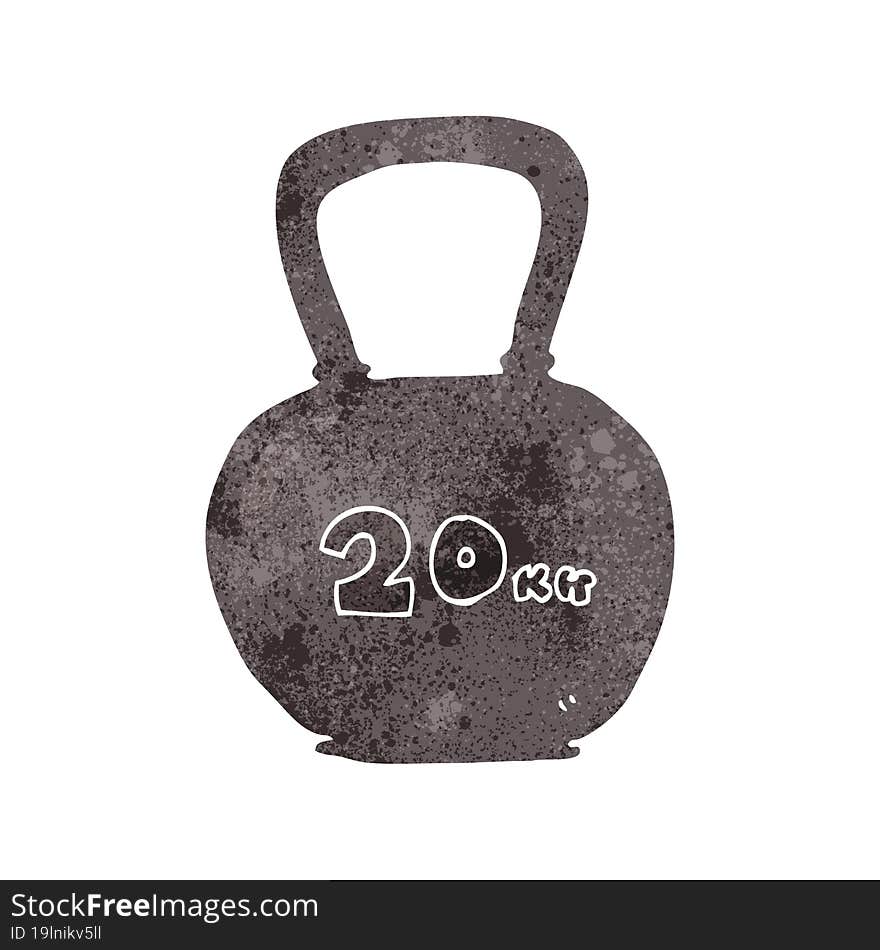 retro cartoon 20kg kettle bell