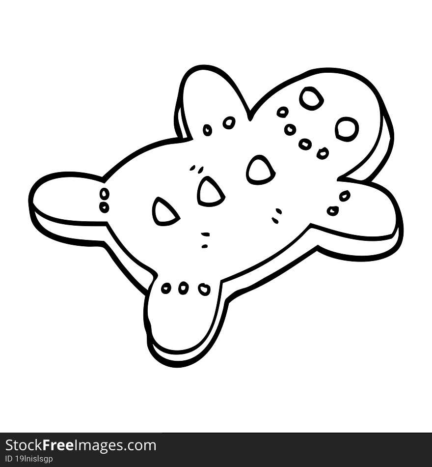 line drawing cartoon gingerbread man