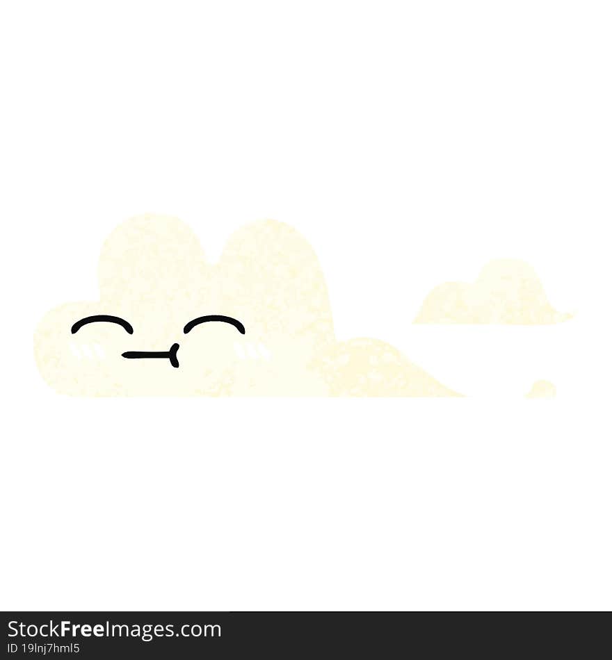 Retro Illustration Style Cartoon White Cloud