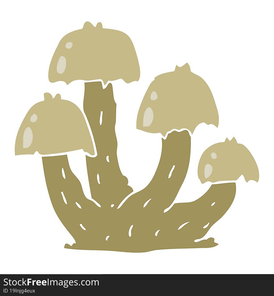 flat color style cartoon mushrooms