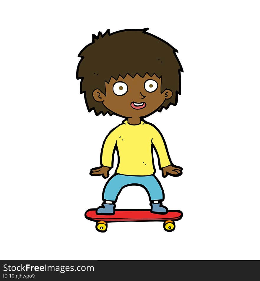 cartoon boy on skateboard