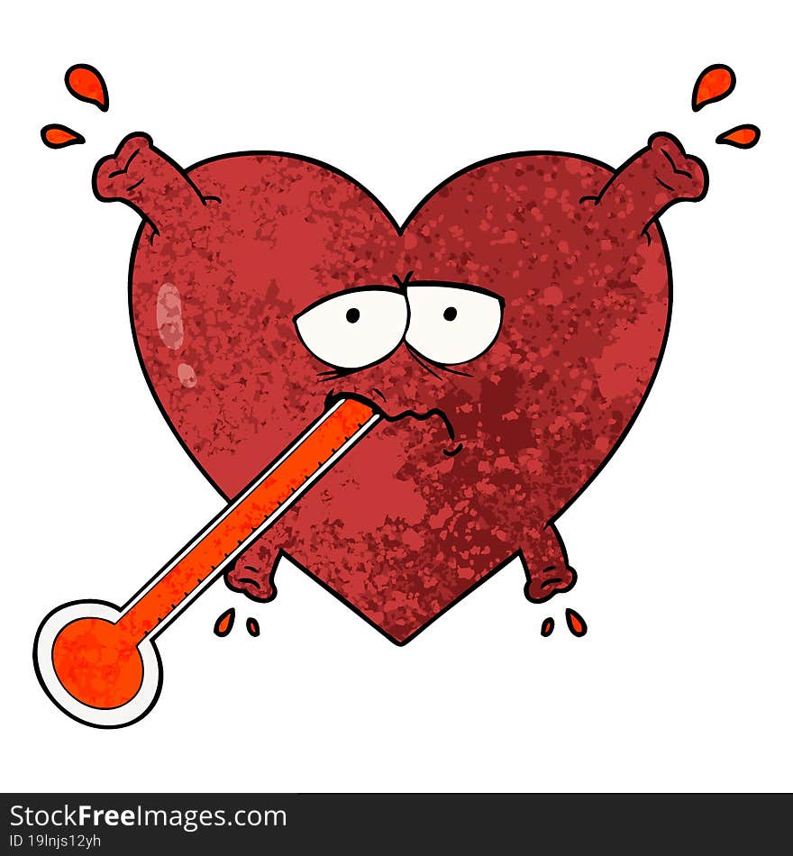 cartoon unhealthy heart. cartoon unhealthy heart