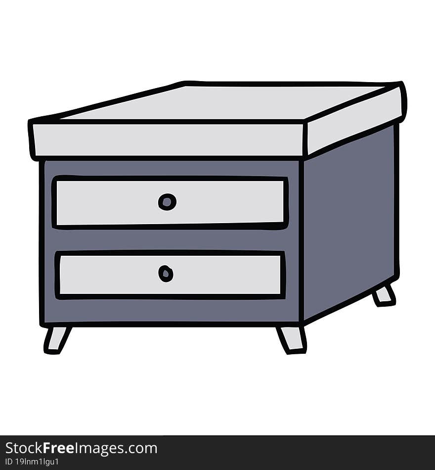 hand drawn cartoon doodle of a bedside table