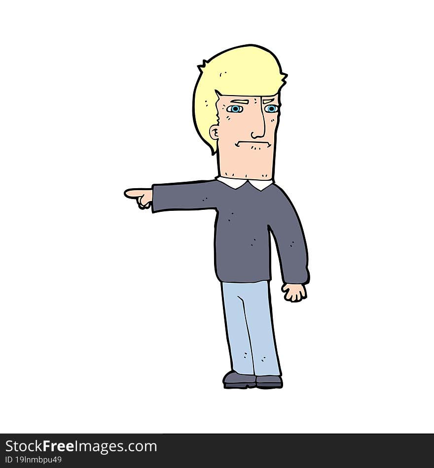 cartoon man pointing