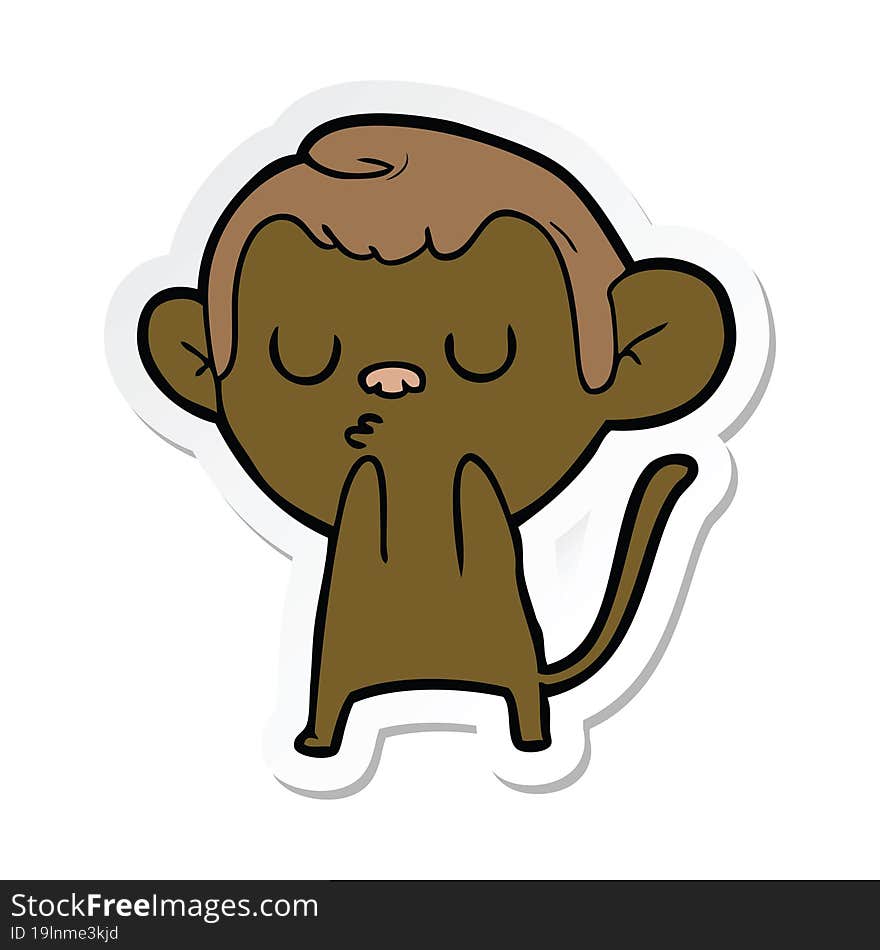 Sticker Of A Cartoon Monkey