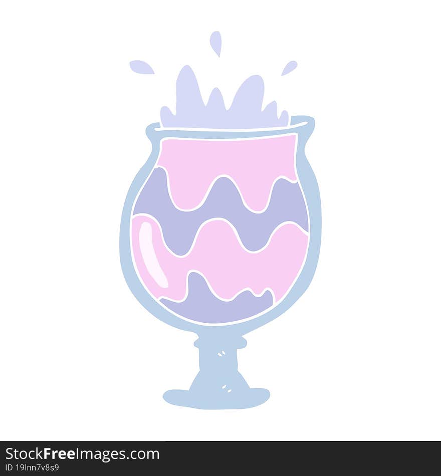 flat color illustration of a cartoon weird cocktail