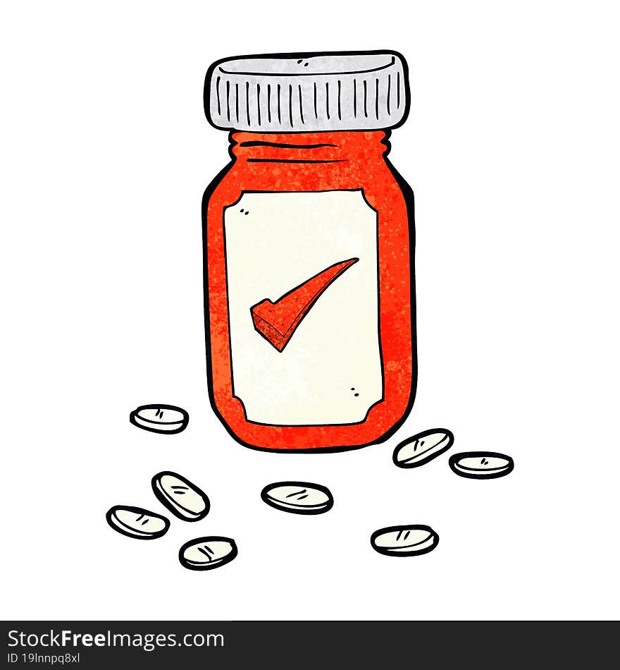 cartoon medical jar of pills. cartoon medical jar of pills