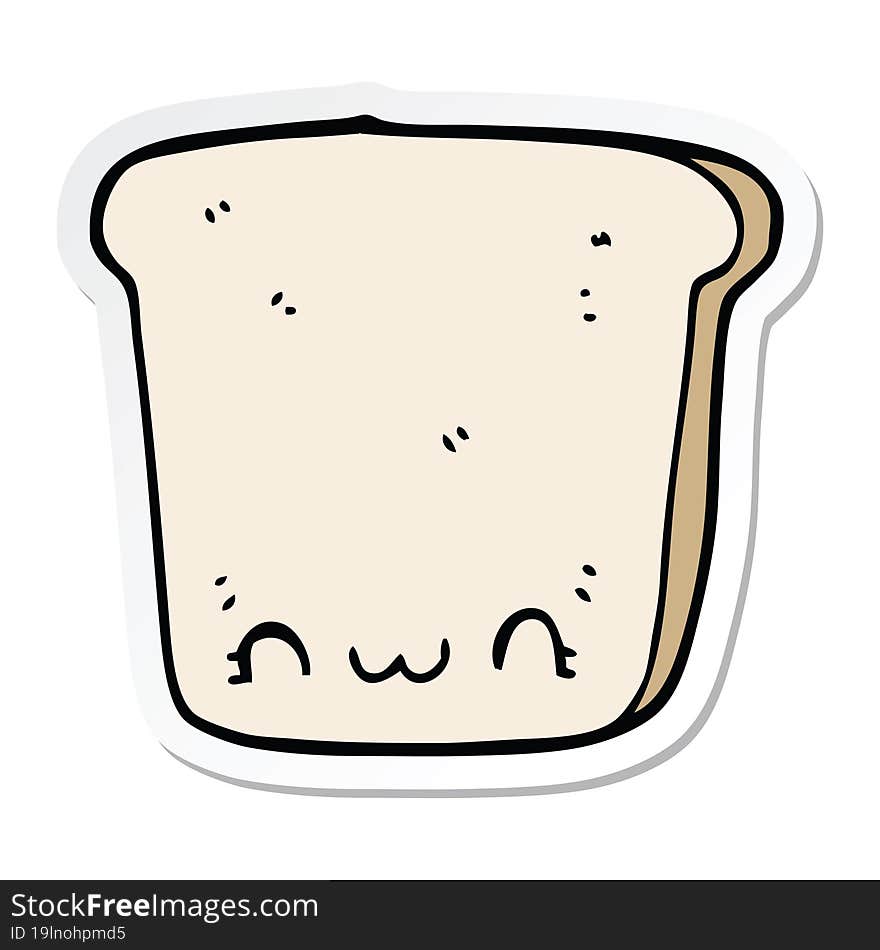 sticker of a cartoon slice of bread