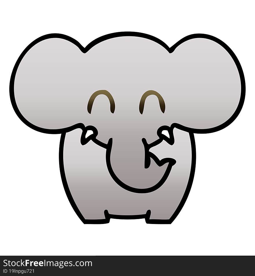 quirky gradient shaded cartoon elephant