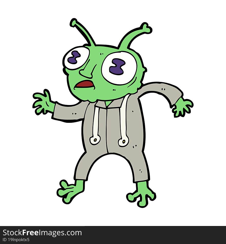 cartoon alien spaceman