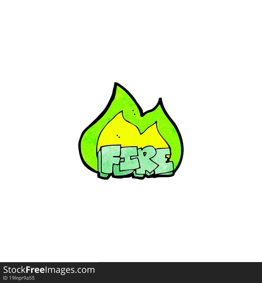 spooky green fire cartoon