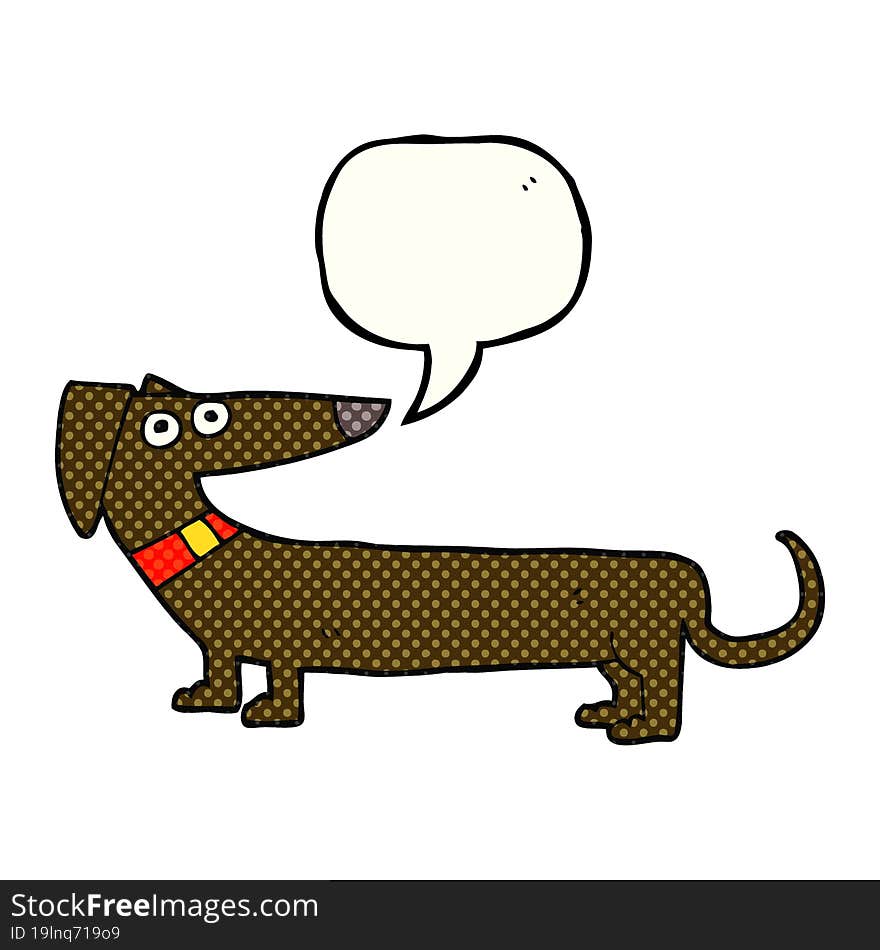 comic book speech bubble cartoon sausage dog