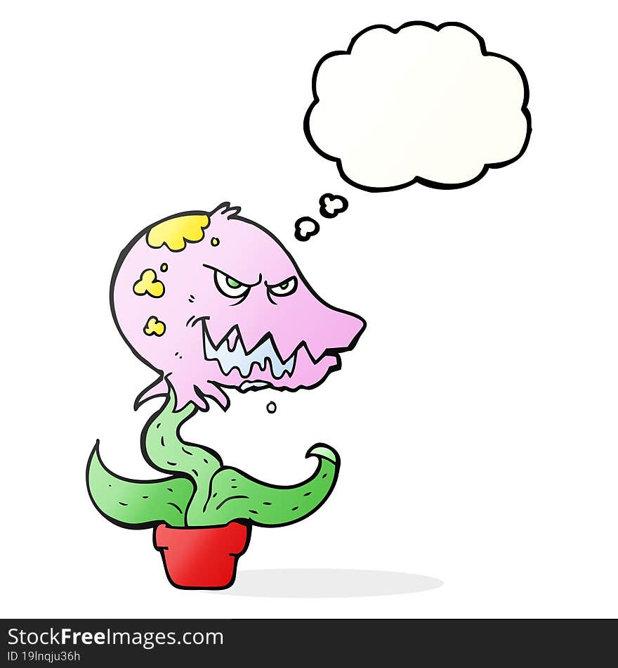 thought bubble cartoon monster plant