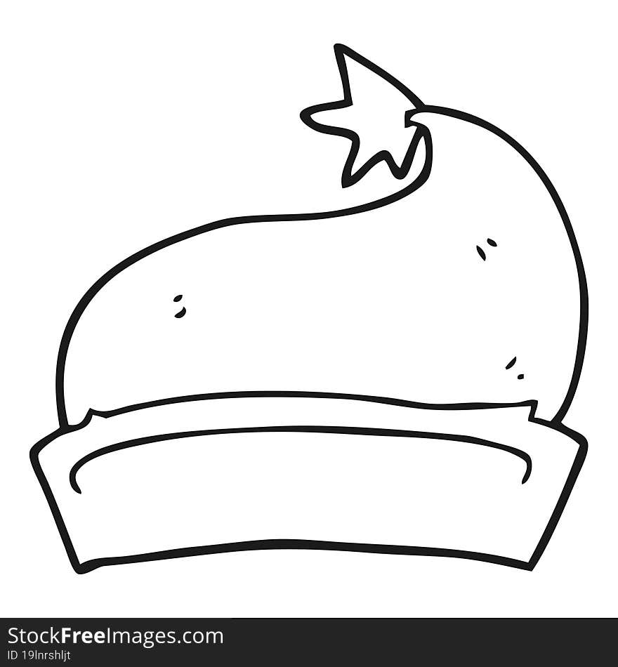 Black And White Cartoon Christmas Hat