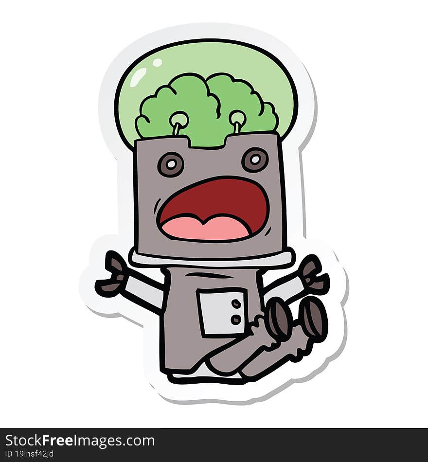 sticker of a cartoon robot