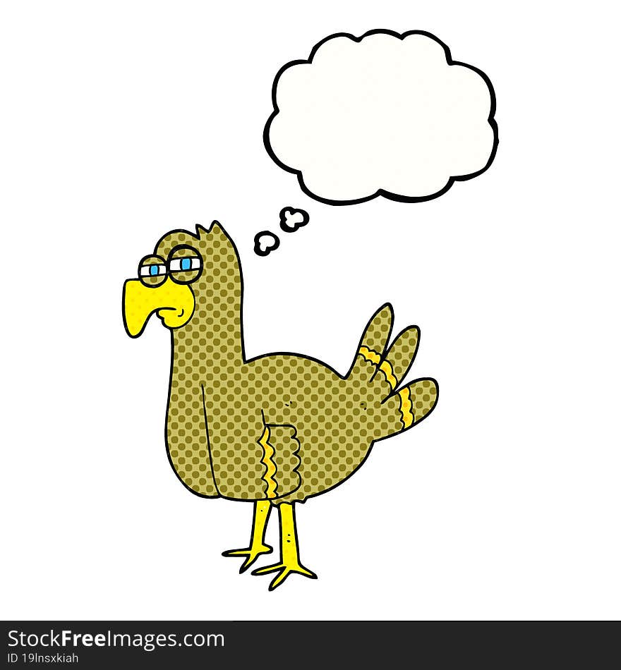 thought bubble cartoon bird