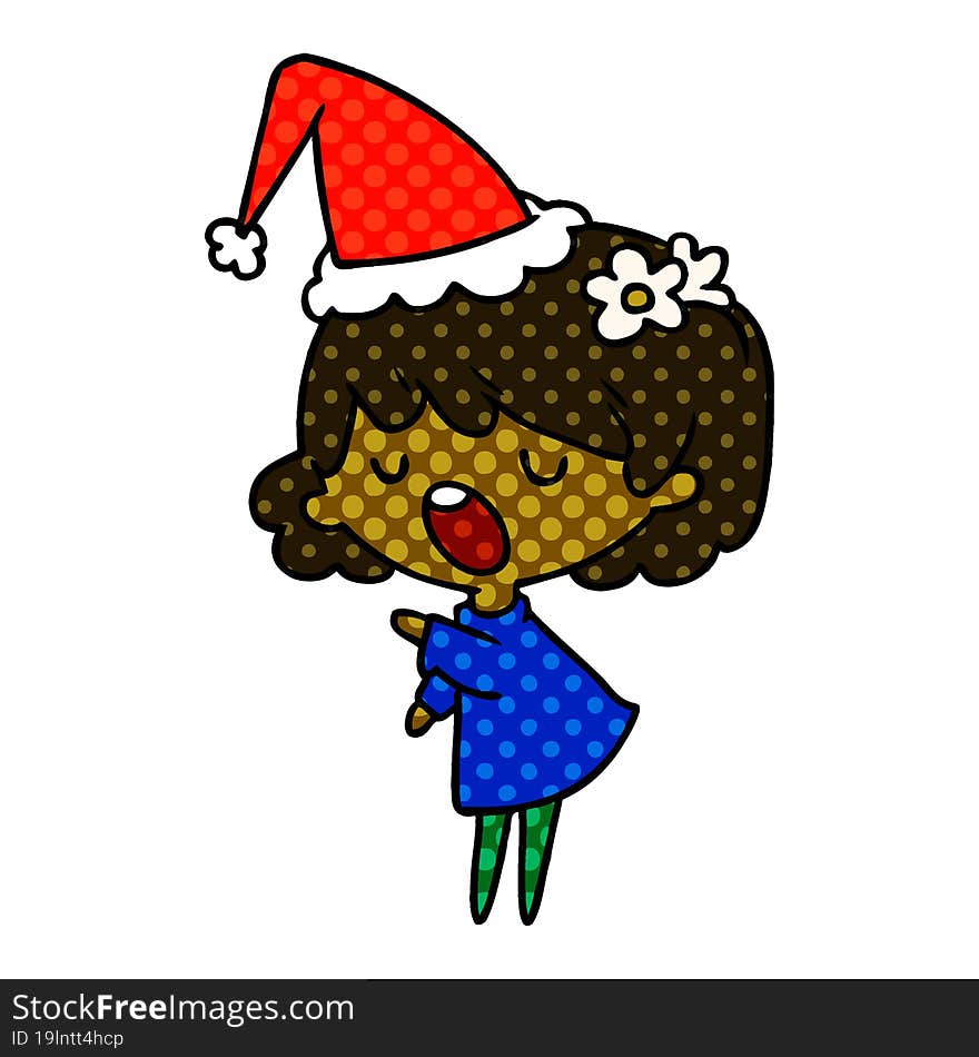 Christmas Cartoon Of Kawaii Girl