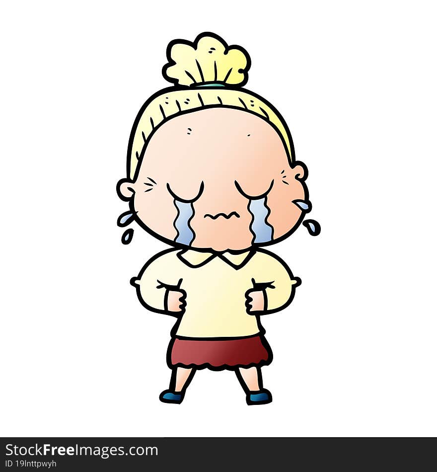 cartoon crying old lady. cartoon crying old lady