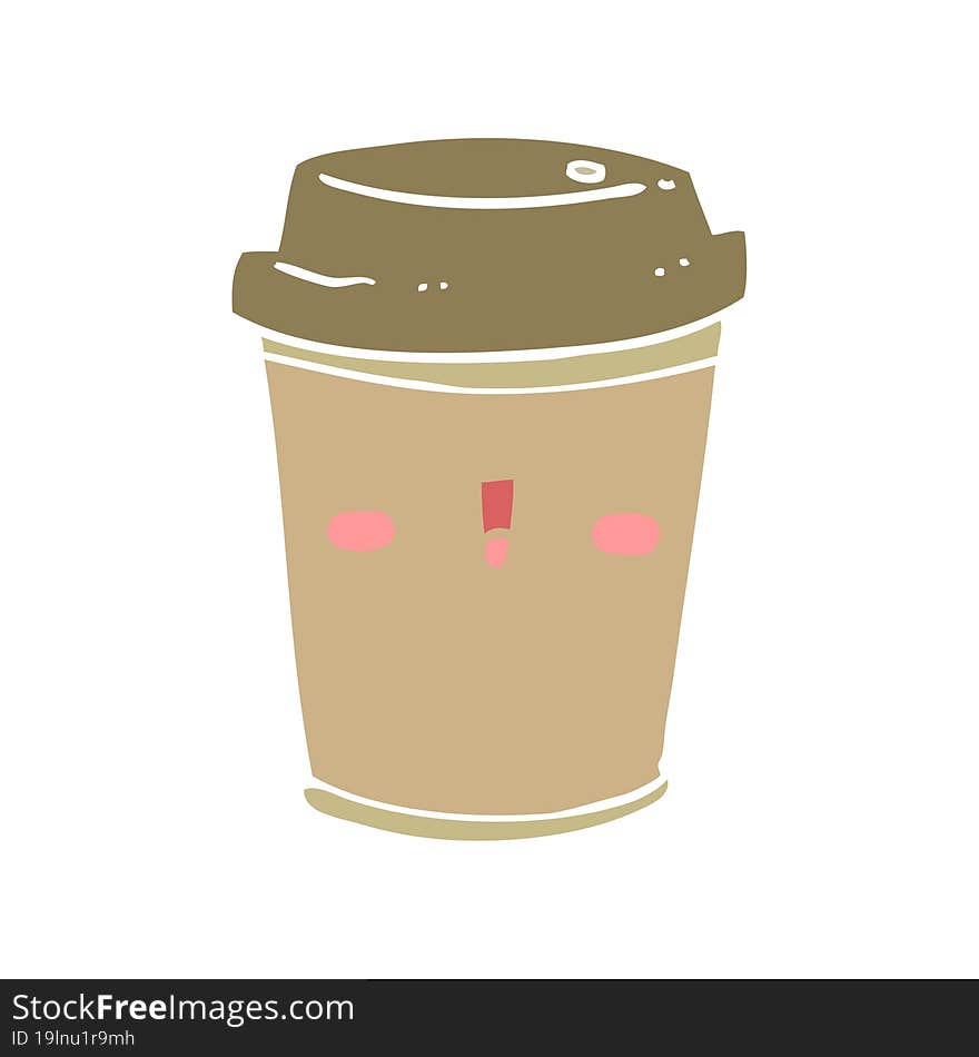 flat color style cartoon take out coffee