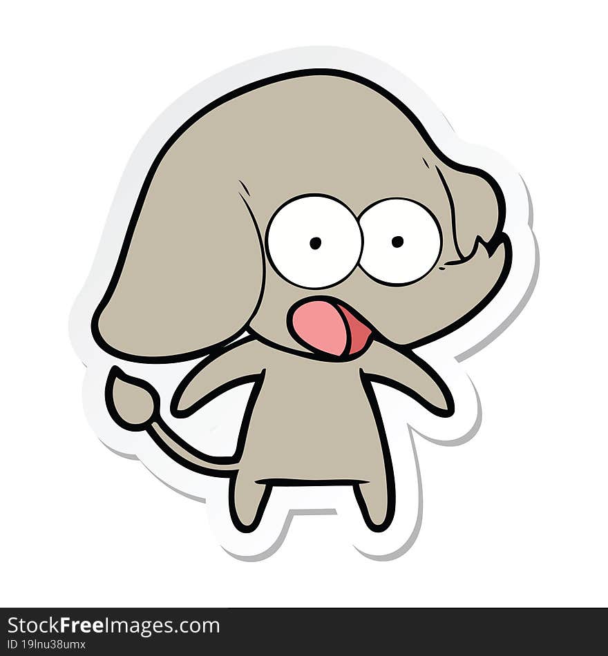 sticker of a cute cartoon elephant