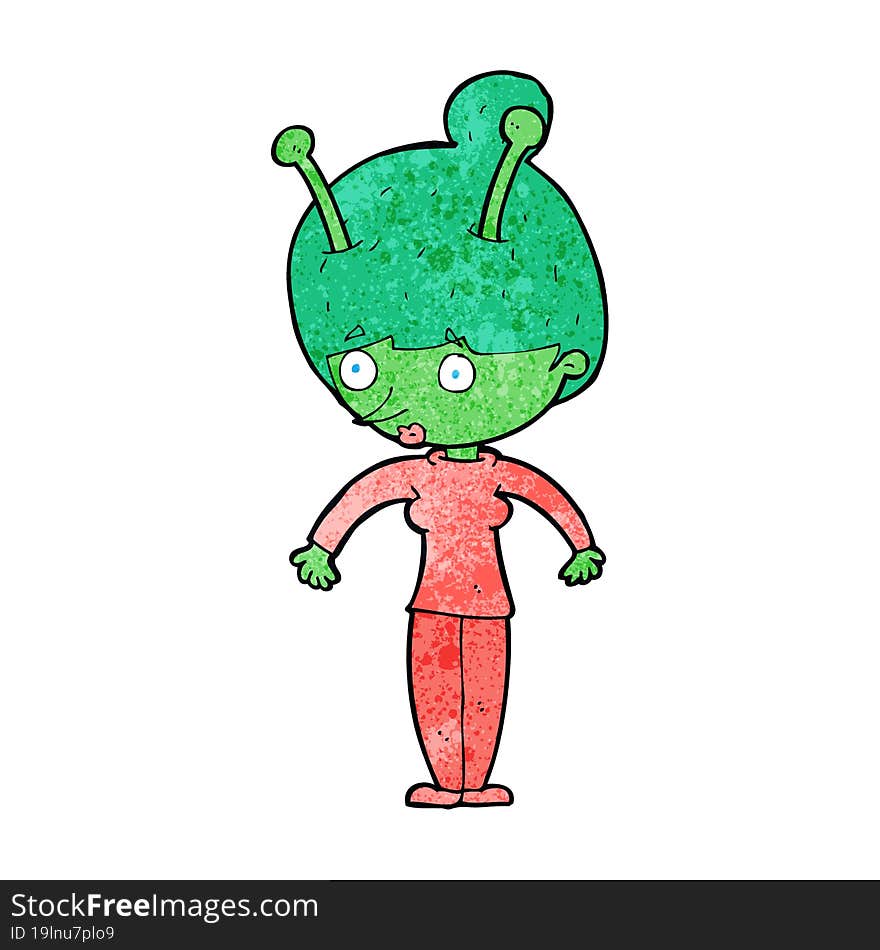 Cartoon Alien Woman