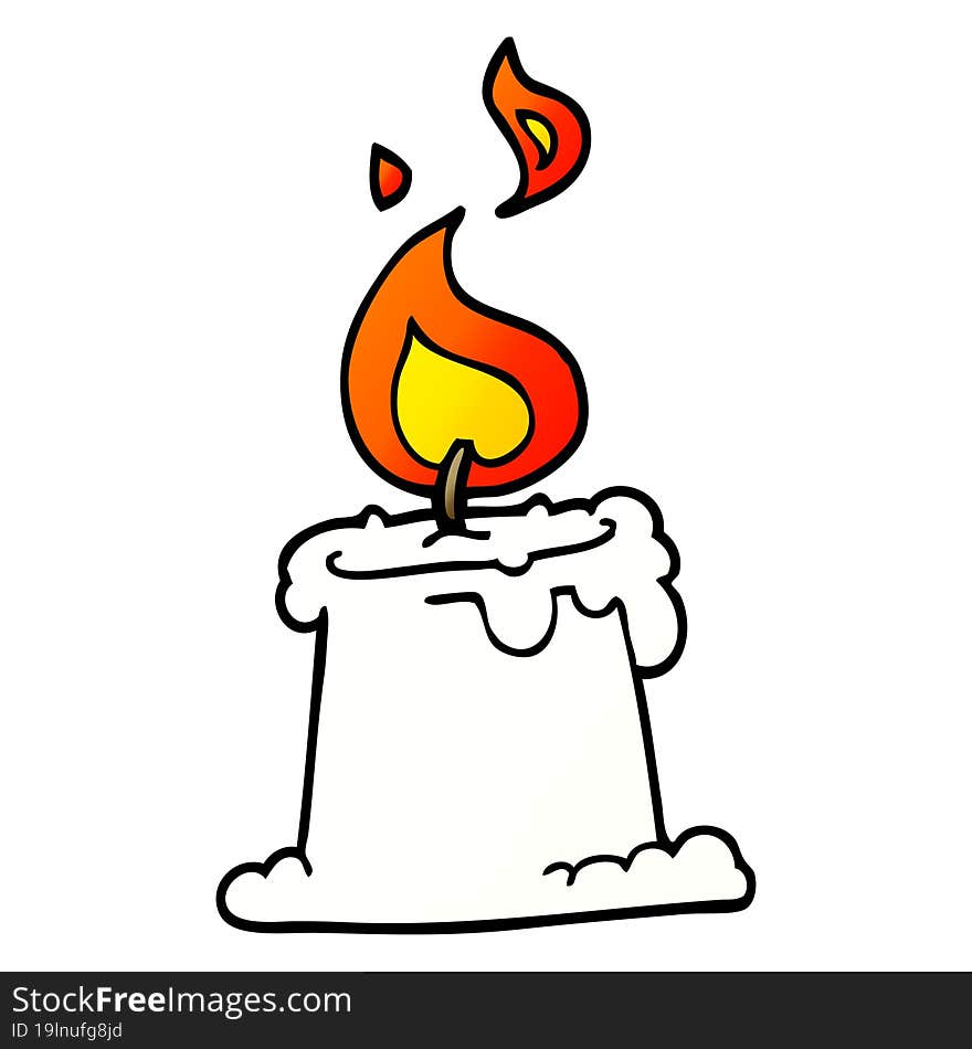 cartoon doodle candle burning