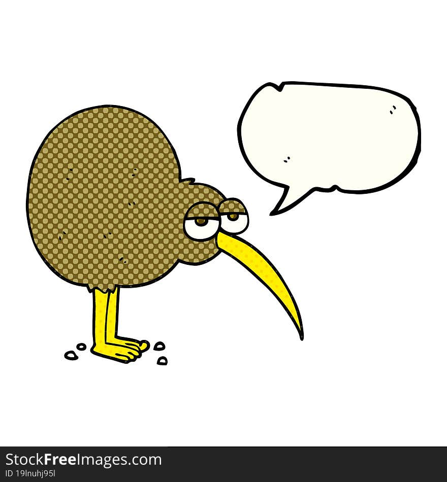 comic book speech bubble cartoon kiwi