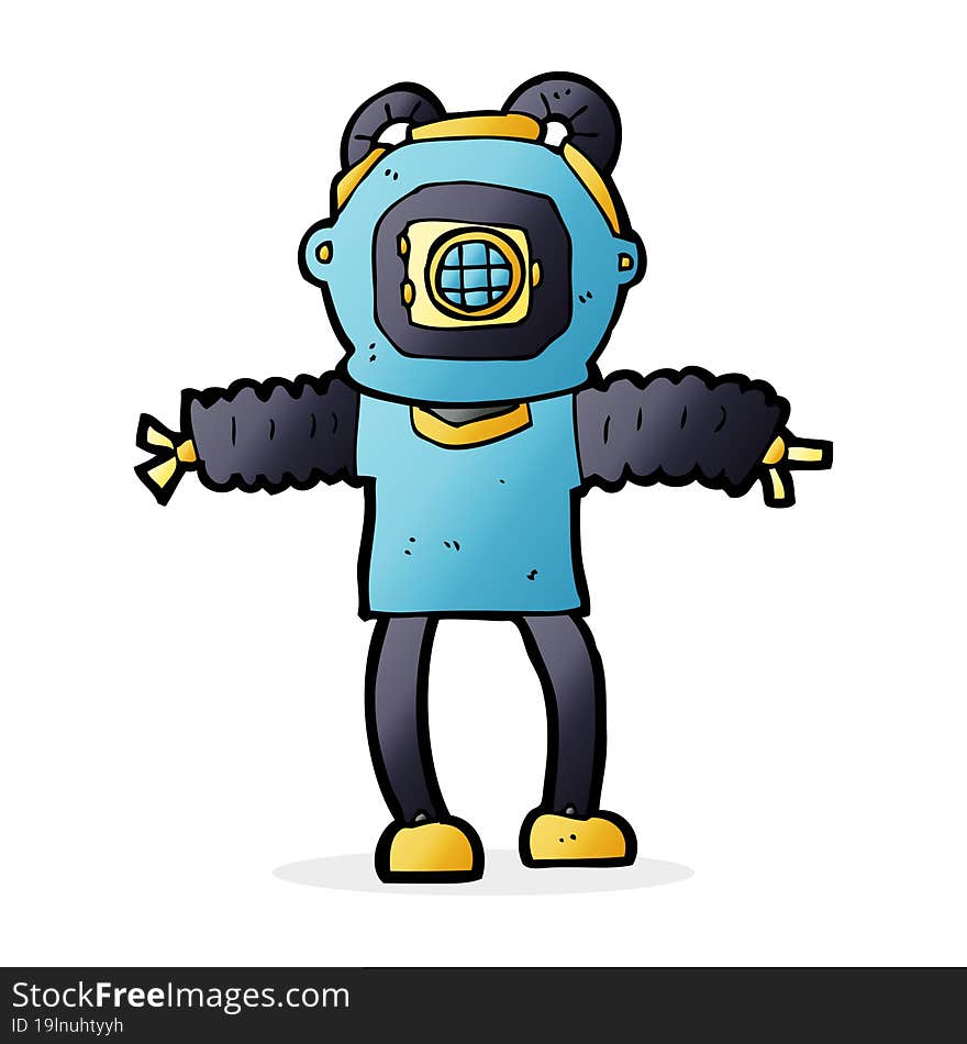 Cartoon Deep Sea Diver