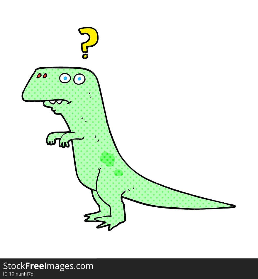 Cartoon Confused Dinosaur