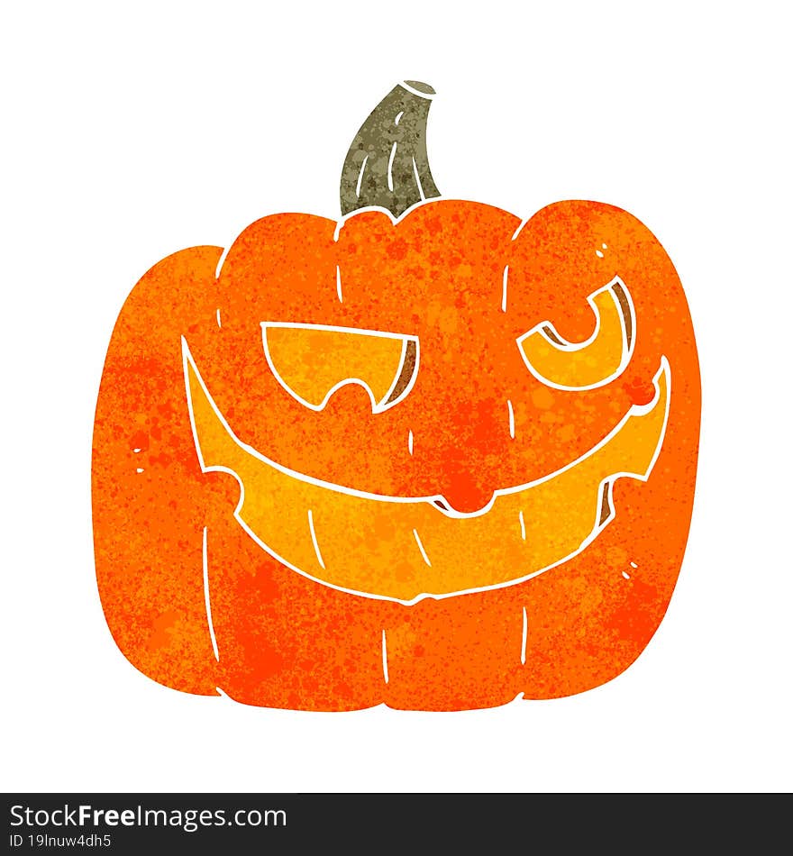 Retro Cartoon Halloween Pumpkin