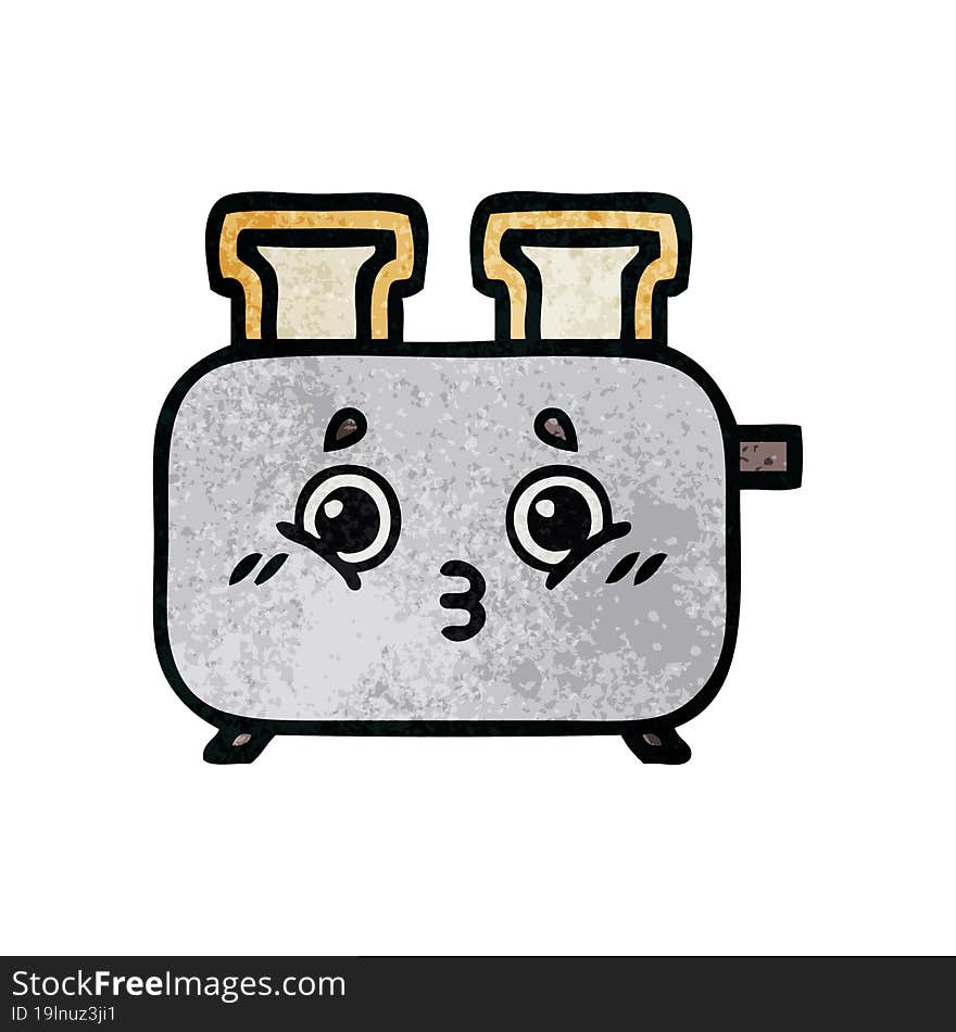 retro grunge texture cartoon of a of a toaster