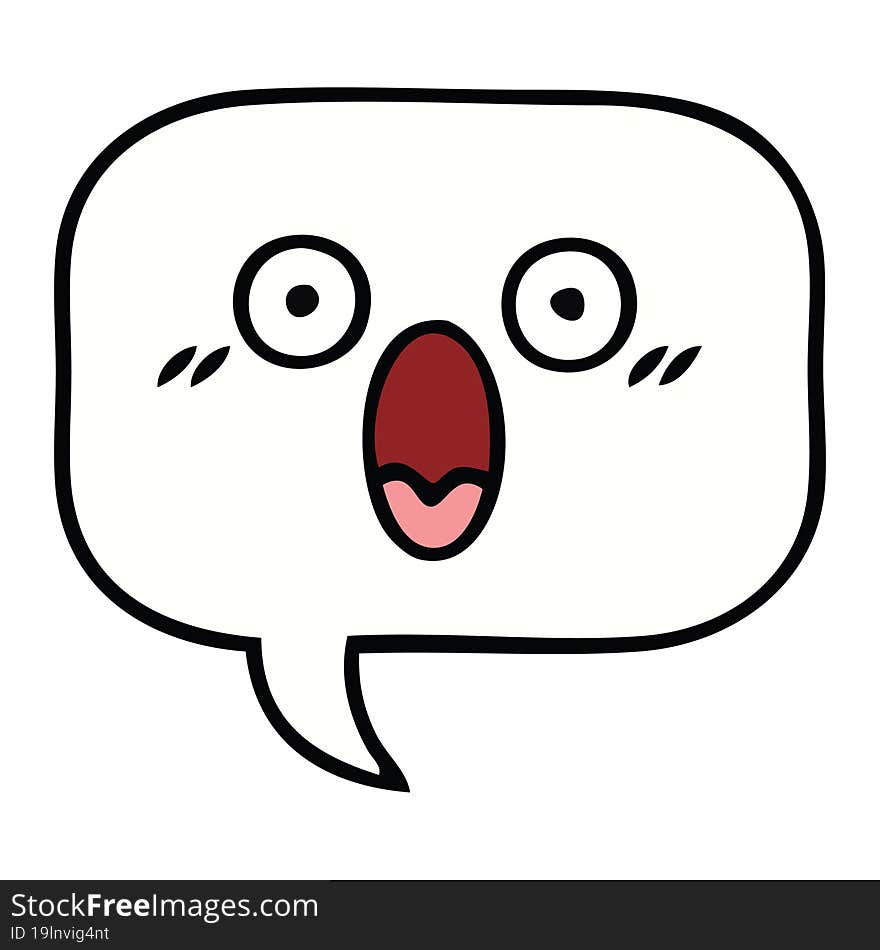 cute cartoon of a speech bubble. cute cartoon of a speech bubble