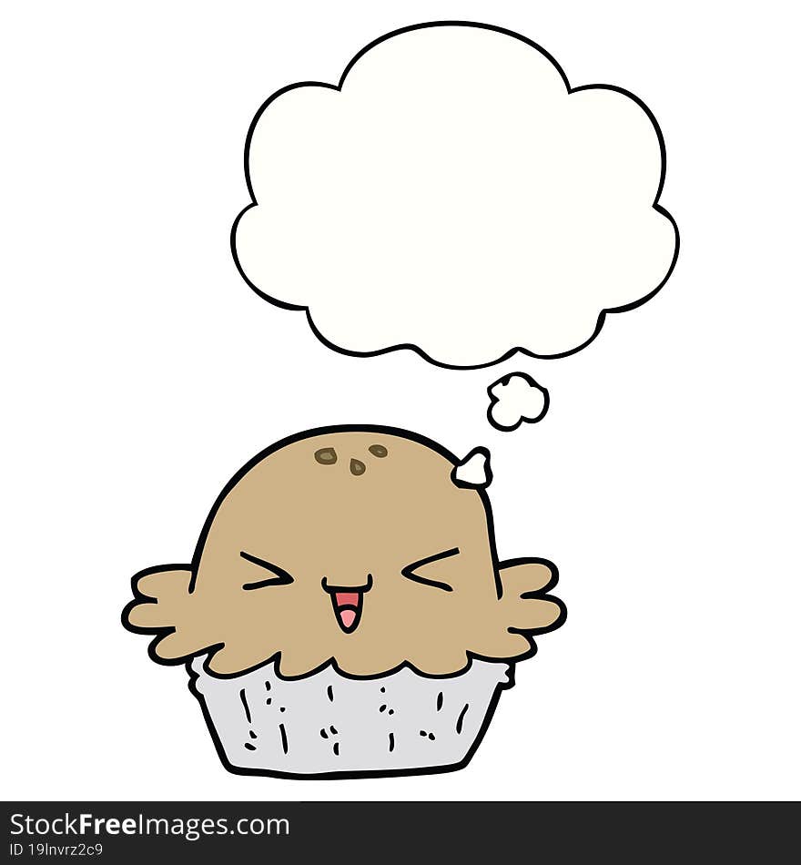 Cute Cartoon Pie And Thought Bubble