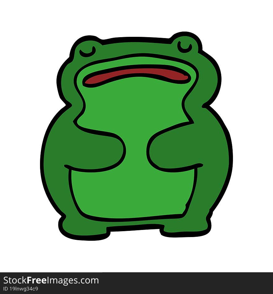 Funny Cartoon Doodle Frog