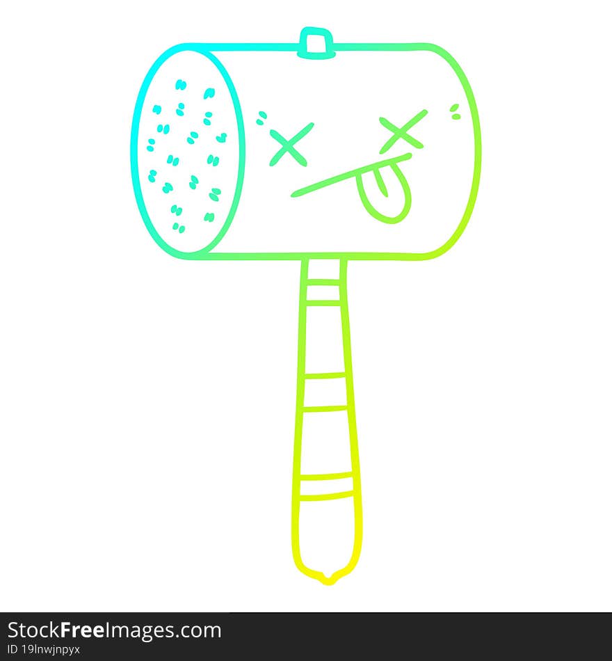 Cold Gradient Line Drawing Cartoon Mallet