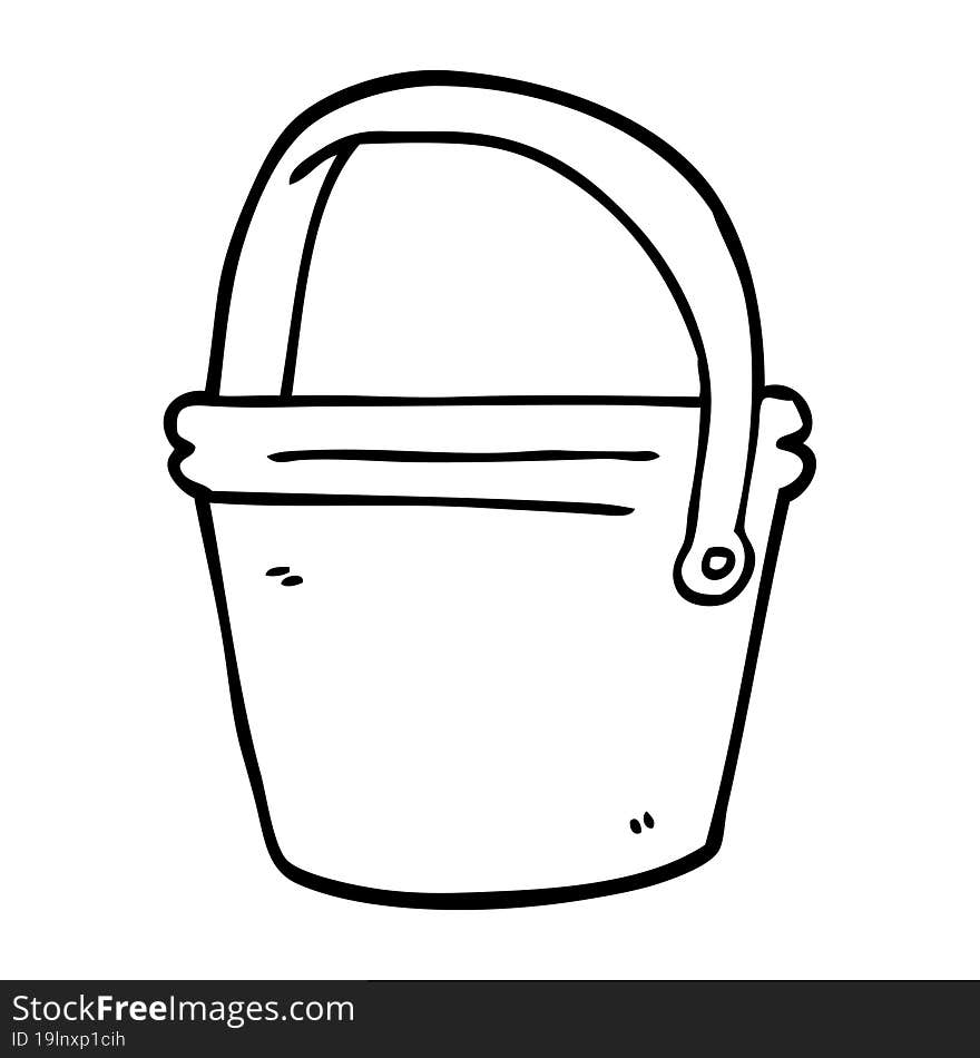 line drawing cartoon bucket